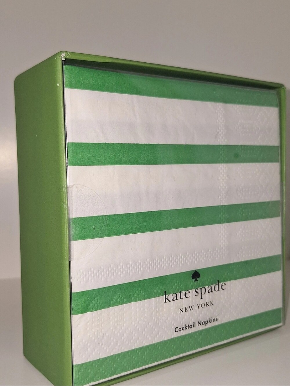 Kate Spade Green & White Striped Breton Cocktail Napkins NWT - Picture 4 of 4